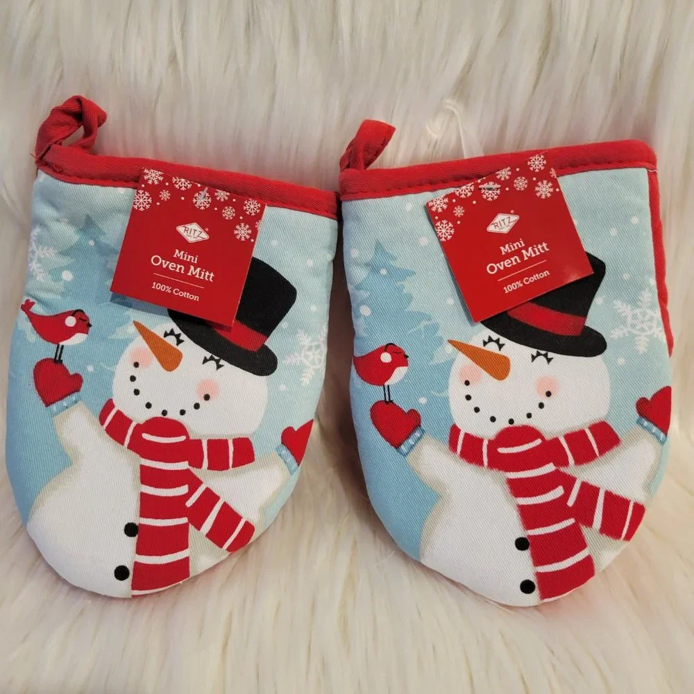 Ritz Set of 2 Snowman Mini Oven Mitts